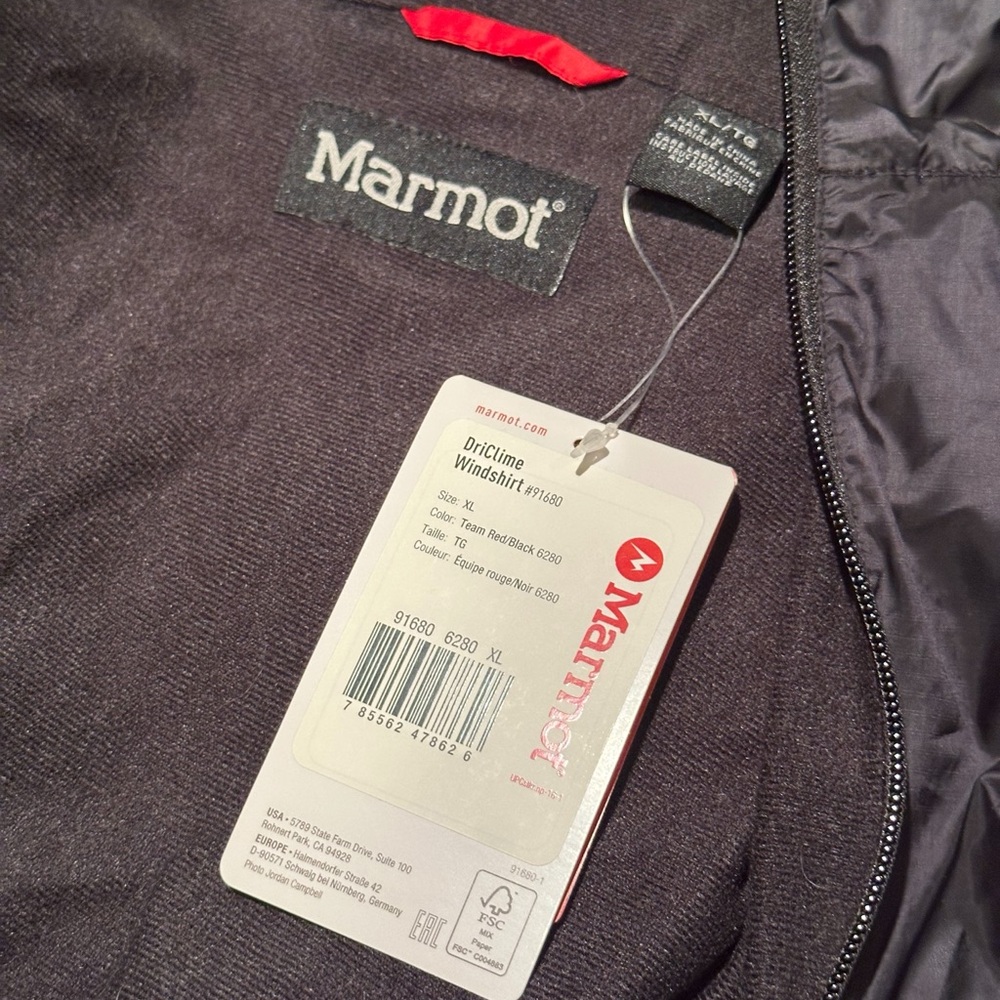 Marmot Men's Performance Jacket in Black and Red - Picture 3 of 3
